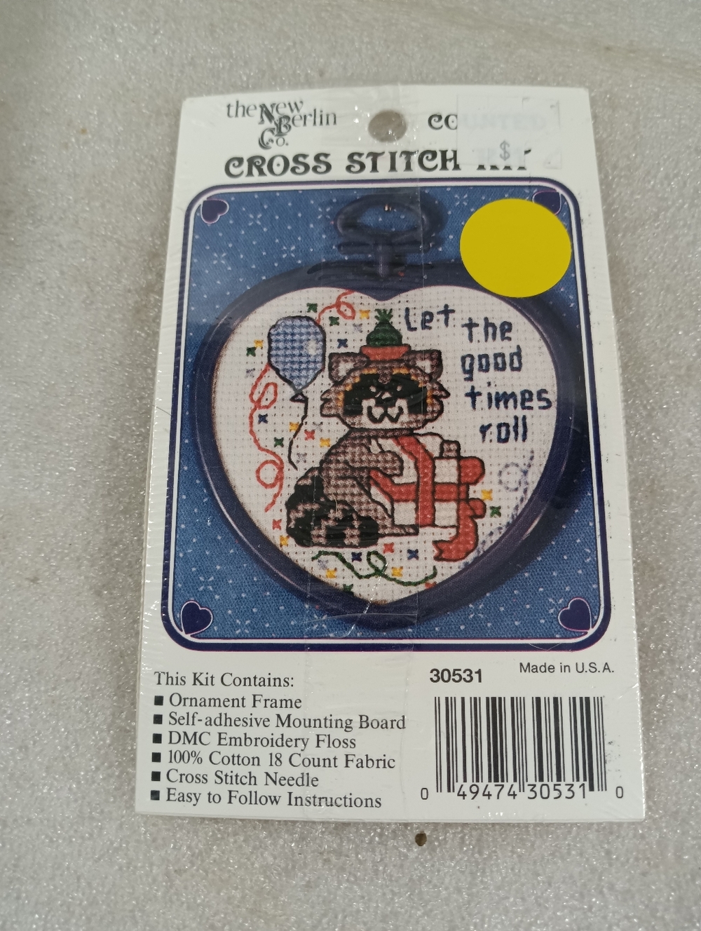 Let The Good Times Roll Vtg Counted Cross Stitch Kit NEW Berlin Co Racoon